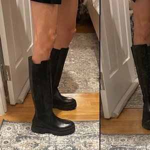 & Other Stories Tall Leather Chelsea Boots Size 37 or US 7 $200
